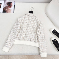 Woven Tweed Collared Coat