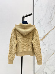 Jacquard Wool Hooded Jacket
