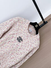 Floral white peach sweater