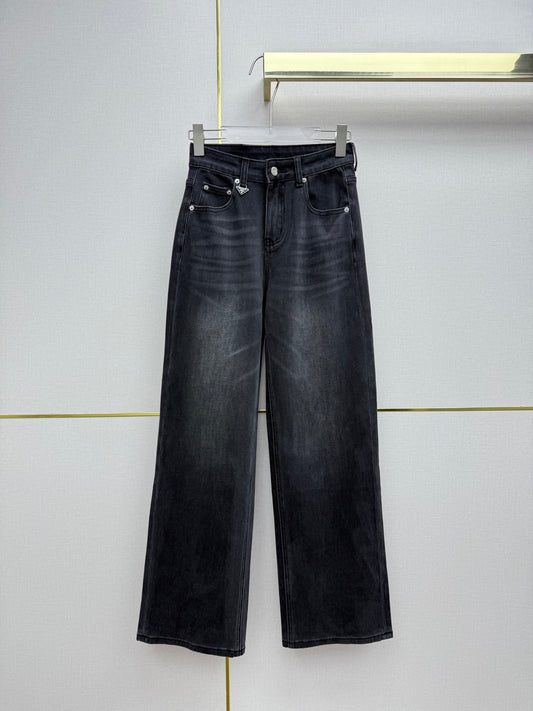 Gradient straight-leg jeans