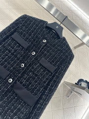 Woven Round Neck Dress Coat