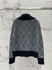 Quilted Sequin-Embellished Collared Jacket
