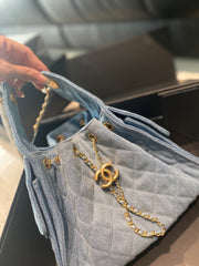 Denim bucket bag