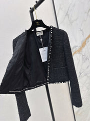 Heavy-duty beaded tweed jacket