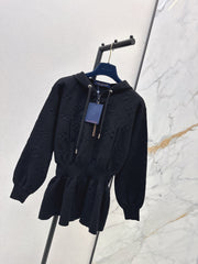 Hooded Zip-Up Jacquard Jacket