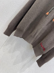 Collared Tie-Neck Knit Sweater