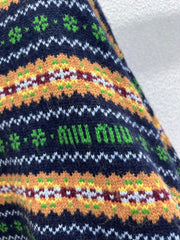 Scottish-style wool V-neck cropped sweater