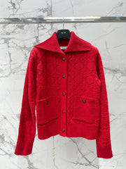 Collared Plaid Wool Knit Sweater