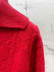 Collared Plaid Wool Knit Sweater