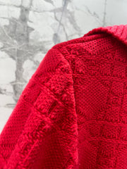 Collared Plaid Wool Knit Sweater