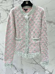 Loose-fitting French-style knitted cardigan