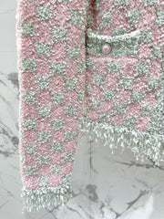 Loose-fitting French-style knitted cardigan