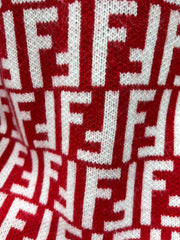 Letter Jacquard Knit Cardigan