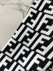 Letter Jacquard Knit Cardigan