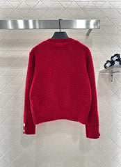 Red Knit Cardigan