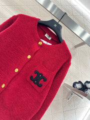 Red Knit Cardigan
