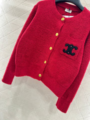 Red Knit Cardigan