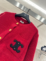 Red Knit Cardigan