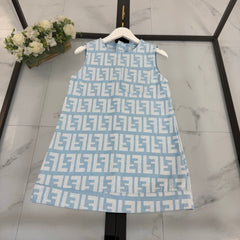 Denim jacket + all-over jacquard print vest dress