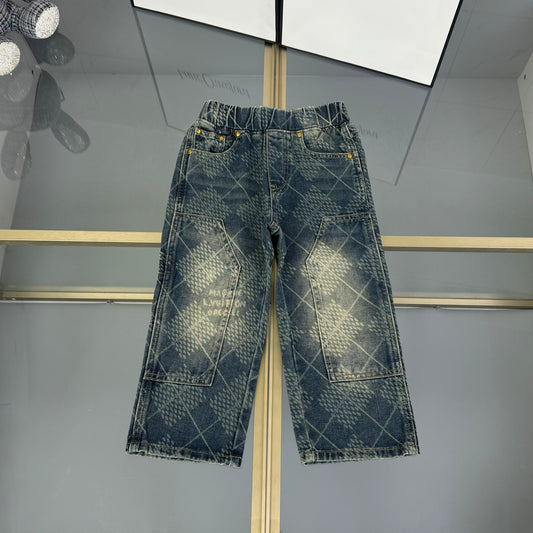 Plaid Laser-Precision Denim Jeans