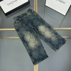 Plaid Laser-Precision Denim Jeans
