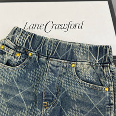 Plaid Laser-Precision Denim Jeans
