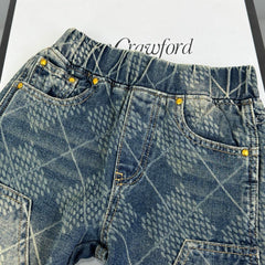 Plaid Laser-Precision Denim Jeans