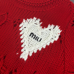 Heart-Shaped Jacquard Sweater