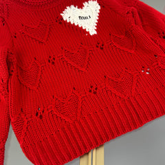 Heart-Shaped Jacquard Sweater