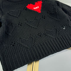 Heart-Shaped Jacquard Sweater