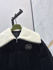Velvet Teddy Bear Collar Down Jacket