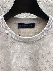 All-over floral knit crew neck short-sleeved top