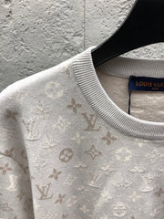 All-over floral knit crew neck short-sleeved top