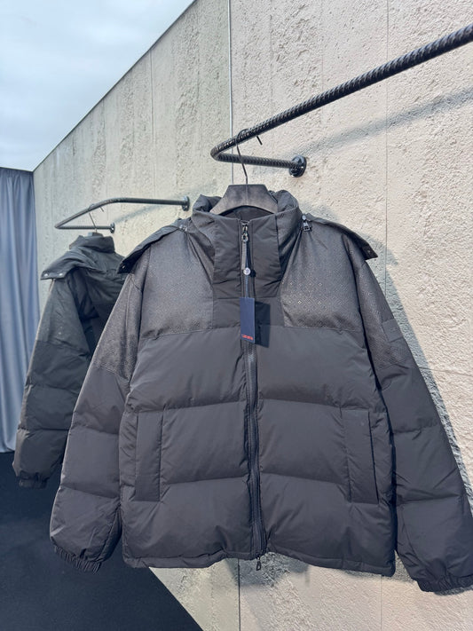 Patchwork Zipper Down Jacket