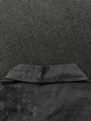 All-over print denim jacket with subtle pattern