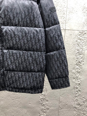 Subtle Monogram Canvas Down Jacket with Stand Collar