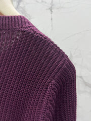Letter Appliqué Wool Knit Sweater