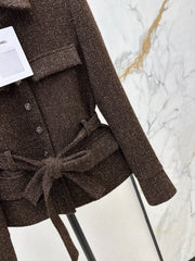 Woven Tweed Coat
