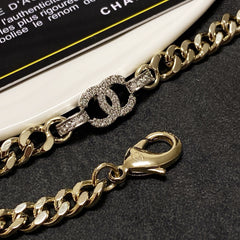 Light gold and silver two-tone rhinestone choker bracelet