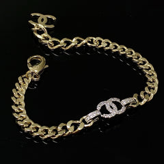 Light gold and silver two-tone rhinestone choker bracelet
