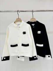 cozy color-blocked knit cardigan