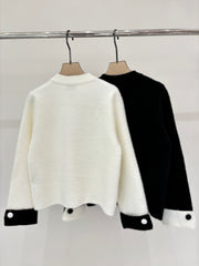 cozy color-blocked knit cardigan