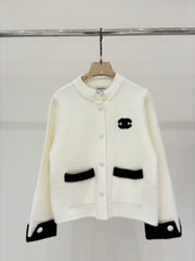 cozy color-blocked knit cardigan