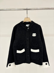 cozy color-blocked knit cardigan