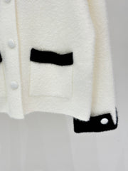 cozy color-blocked knit cardigan