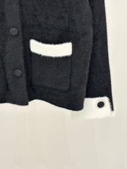 cozy color-blocked knit cardigan