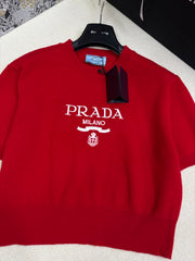 Knitted crew neck short sleeve