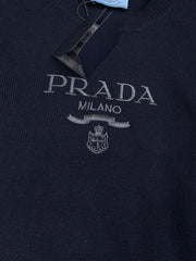 Knitted crew neck pullover sweater