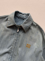 Light blue washed denim jacket