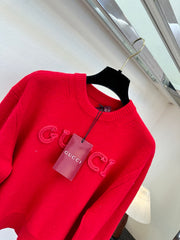 3D Embroidered Letter Knit Sweater